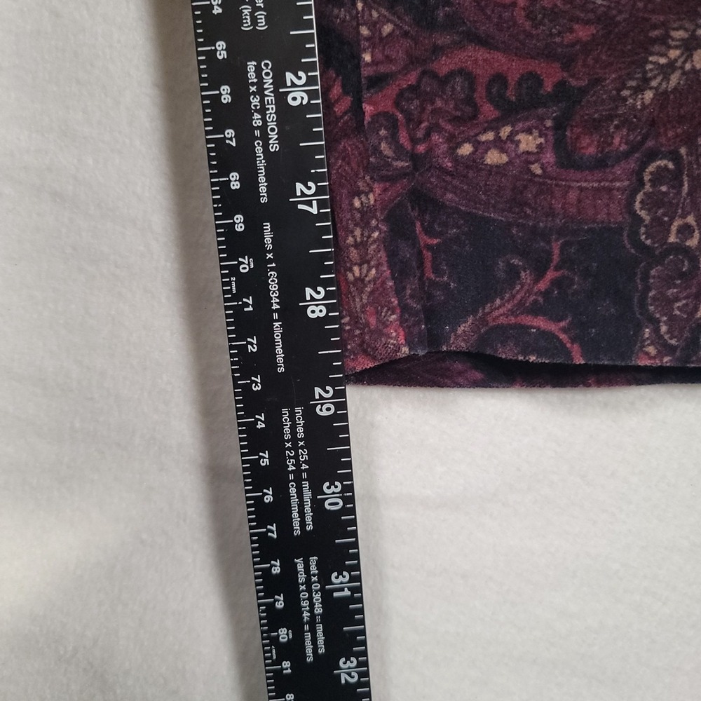 St Johns Bay Women Sueded Pants Size‎ 8 Paisley Print Purple Straight Leg - Picture 6 of 11